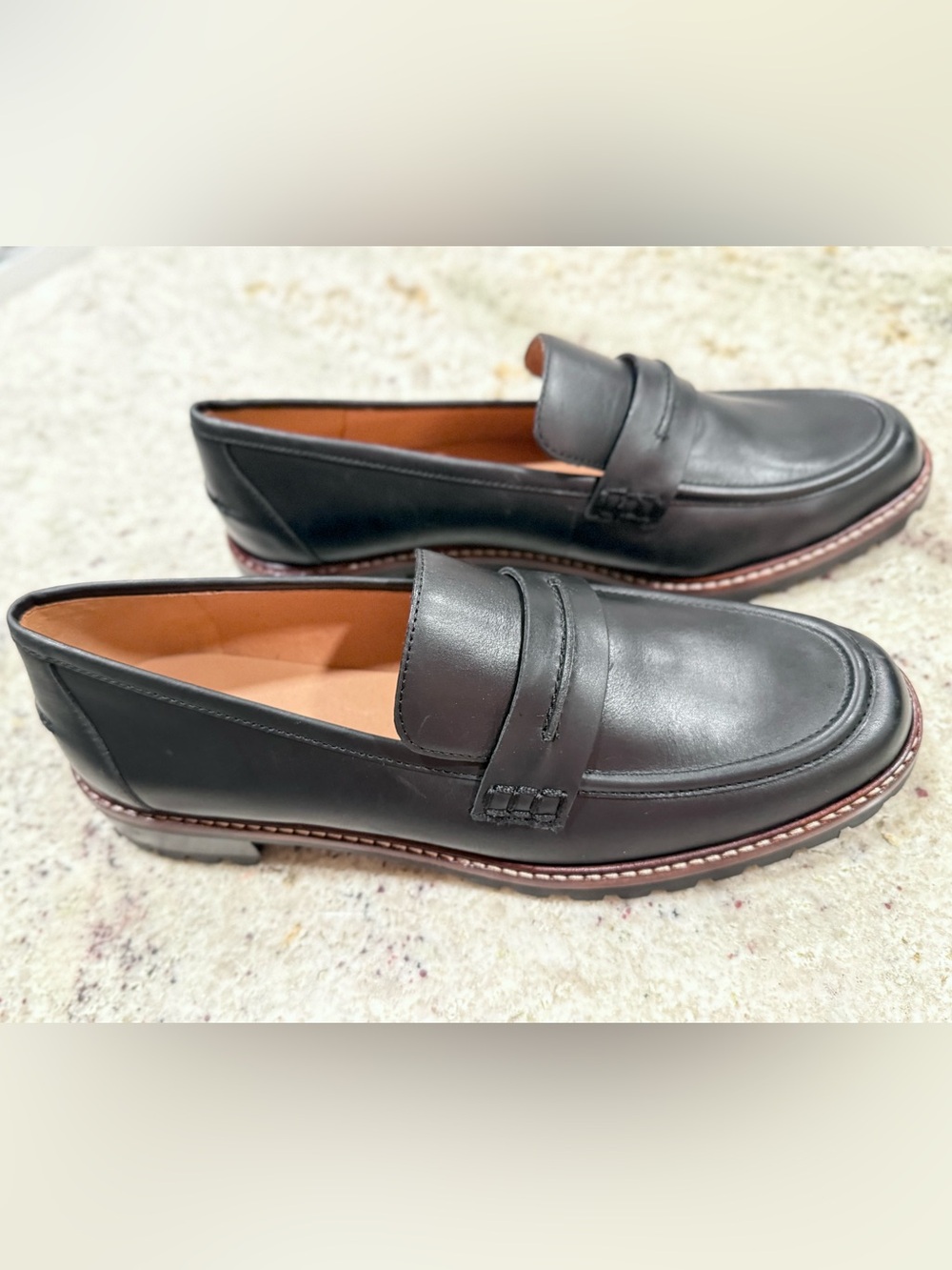 Madewell Black Leather "Corinne" Loafers for Women